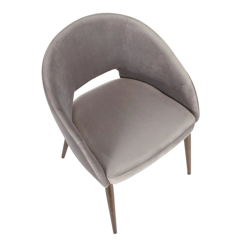 Chaise de salle à manger rembourrée avec pieds en métal cuivré