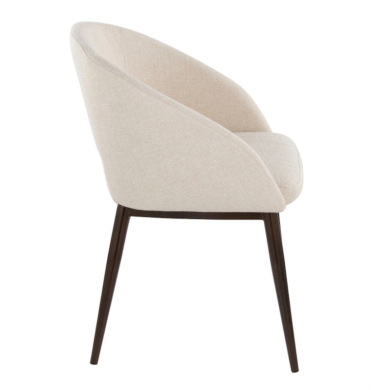 Chaise de salle à manger rembourrée avec pieds en métal cuivré