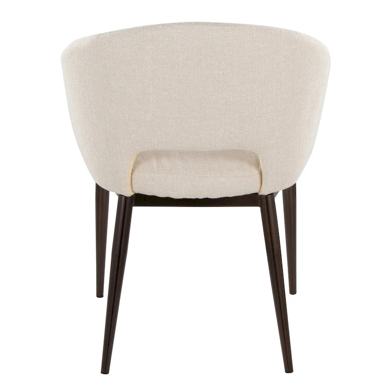 Chaise de salle à manger rembourrée avec pieds en métal cuivré