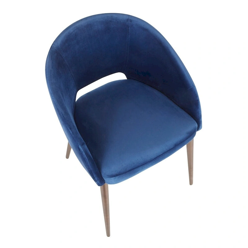 Chaise de salle à manger rembourrée avec pieds en métal cuivré