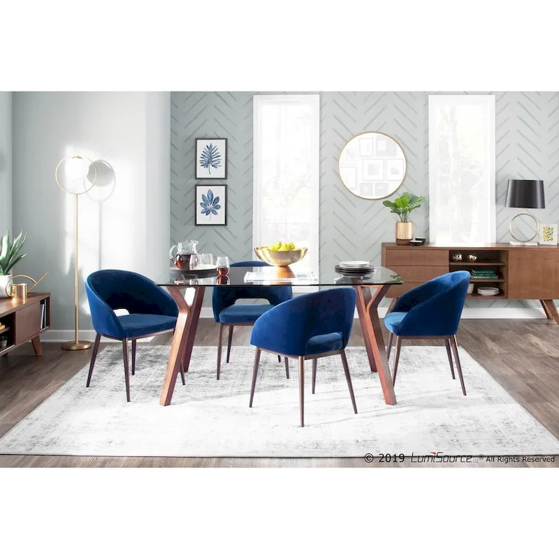 Chaise de salle à manger rembourrée avec pieds en métal cuivré