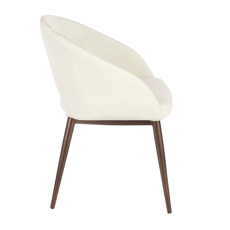 Chaise de salle à manger rembourrée avec pieds en métal cuivré