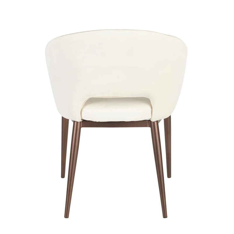Chaise de salle à manger rembourrée avec pieds en métal cuivré