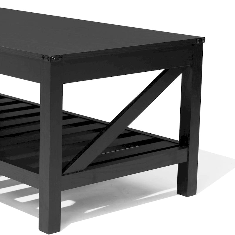 Table basse de salon avec étagère de rangement, table centrale pour canapé - 40.16 W x 22.05 D x 18.11 H