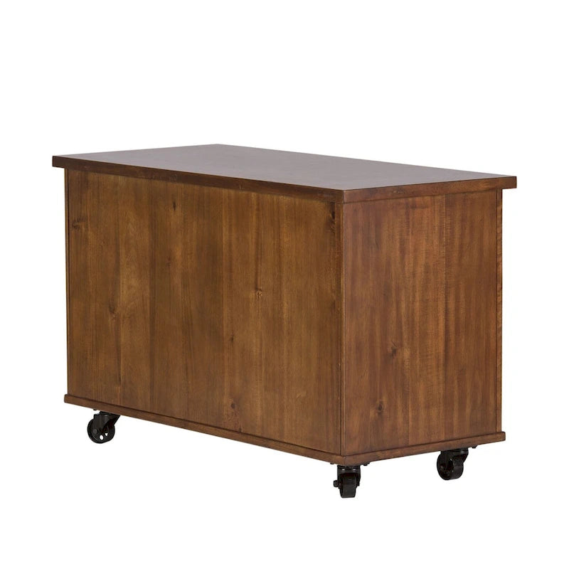 Buffet bas brun effet pavés