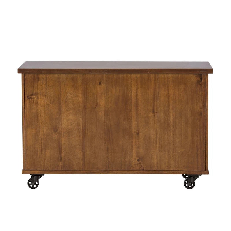 Buffet bas brun effet pavés