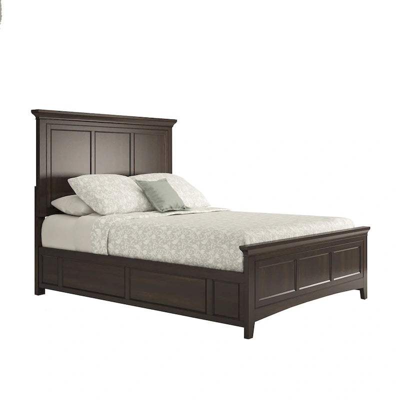 Platformbett mit Holzpaneelen