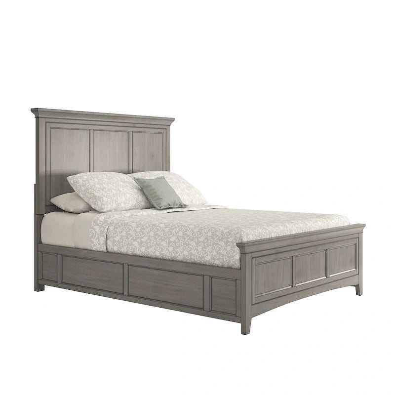 Platformbett mit Holzpaneelen