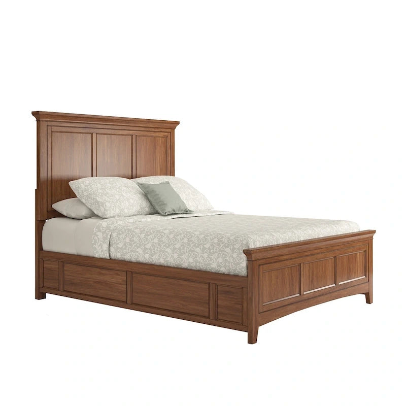 Platformbett mit Holzpaneelen