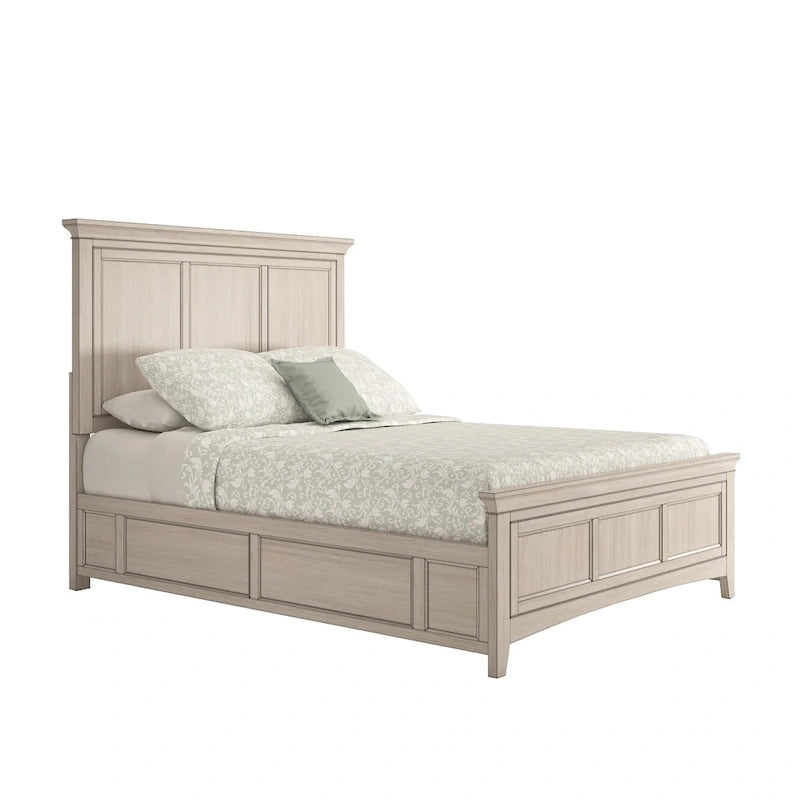 Platformbett mit Holzpaneelen
