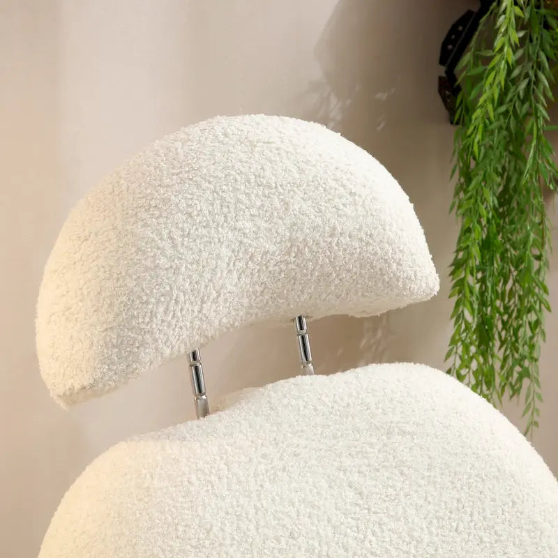 Fauteuil à bascule moderne en tissu sherpa pour chambre de bébé