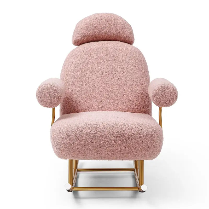 Fauteuil à bascule moderne en tissu sherpa pour chambre de bébé