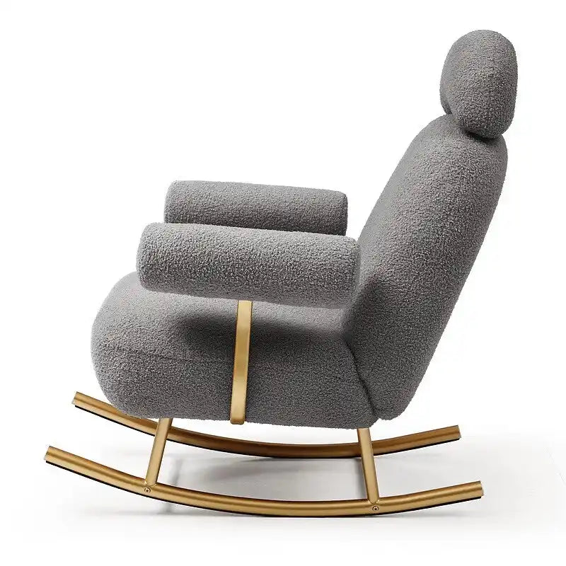 Fauteuil à bascule moderne en tissu sherpa pour chambre de bébé
