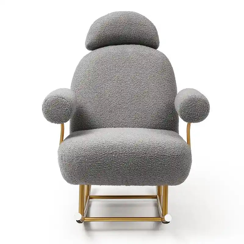 Fauteuil à bascule moderne en tissu sherpa pour chambre de bébé