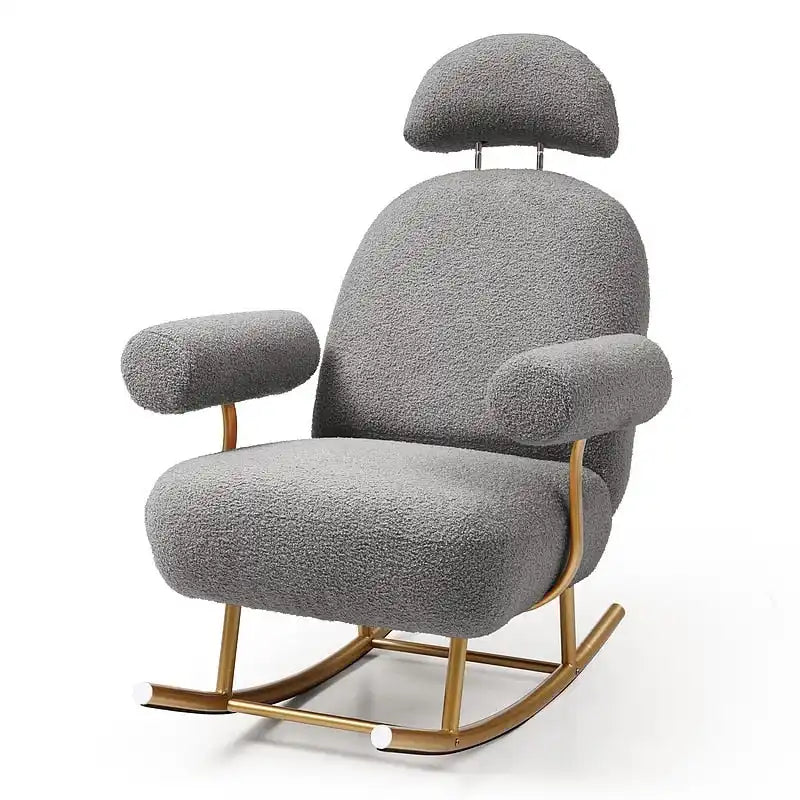 Fauteuil à bascule moderne en tissu sherpa pour chambre de bébé