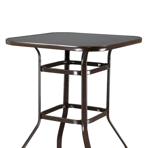 31.5W x 40H Patio Wrought Iron Glass High Bar Table