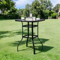 31.5W x 40H Terrassentisch aus Schmiedeeisen und Glas, Stehtischhöhe