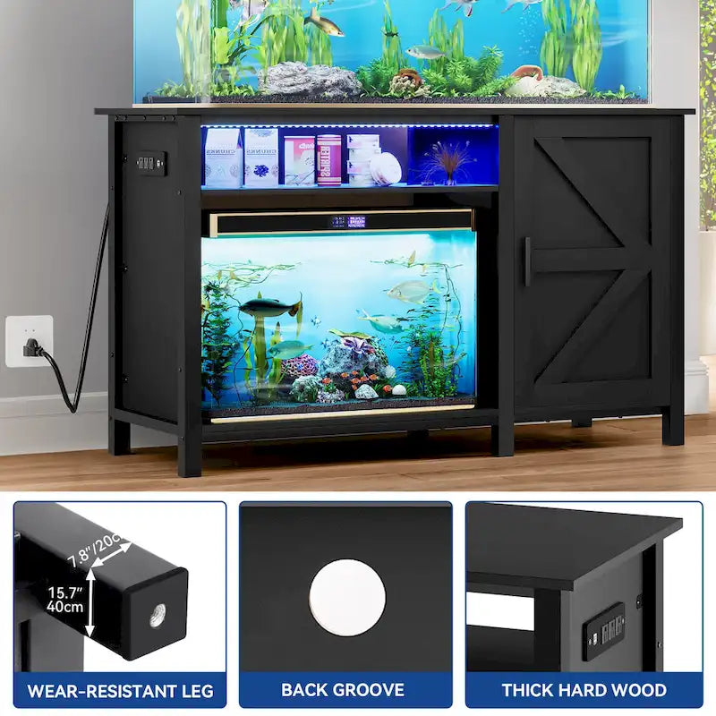Aquarienunterschrank für Aquarien mit 55-75 Gallonen Fassungsvermögen, mit RGB-Lichtleiste