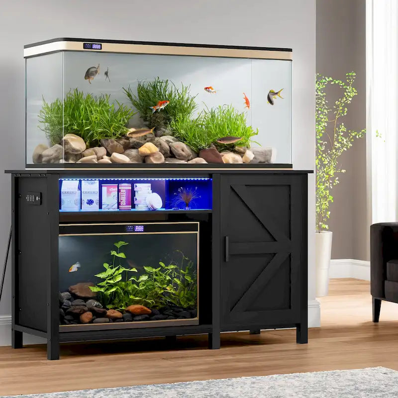 Aquarienunterschrank für Aquarien mit 55-75 Gallonen Fassungsvermögen, mit RGB-Lichtleiste