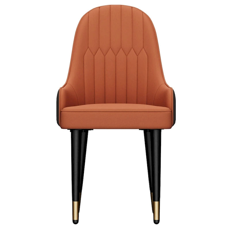 Lot de 2 chaises de salle à manger modernes recouvertes de microfibre et de cuir silicone, pieds en métal - 20.5x19.3x35.5 inch