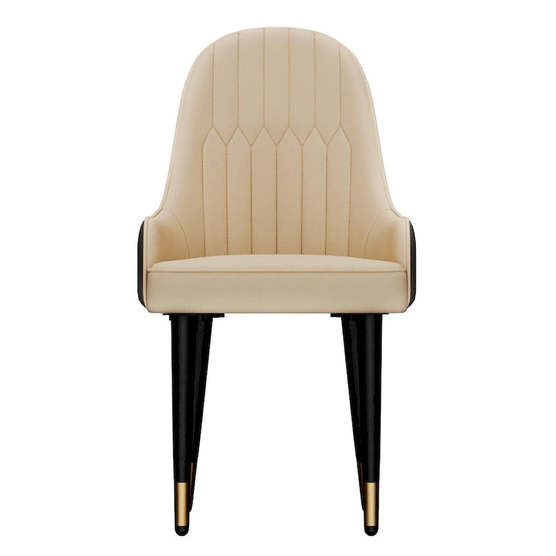 Juego de 2 sillas de comedor modernas tapizadas en microfibra de cuero de silicona, con patas de metal - 20.5x19.3x35.5 inch