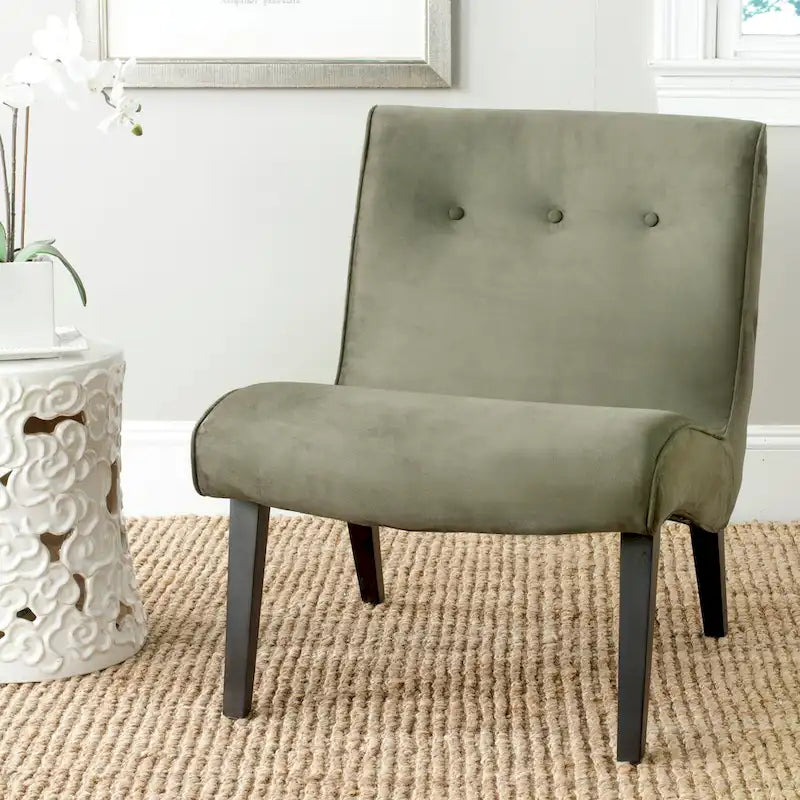 SAFAVIEH Sibille Mid-Century Forest Green Chair - 25.2 x 29.9 x 30.7 - 25Wx30Dx31H