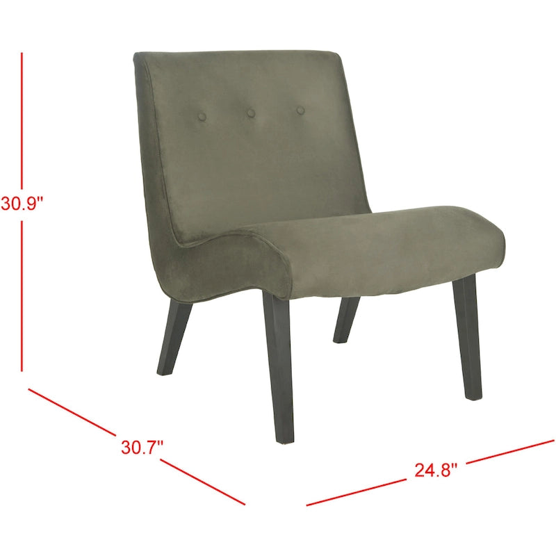 Stuhl in Waldgrün im Mid-Century-Stil - 25.2 x 29.9 x 30.7 - 25Wx30Dx31H