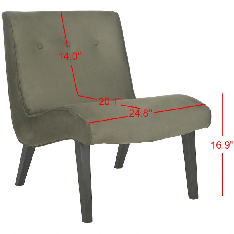 Stuhl in Waldgrün im Mid-Century-Stil - 25.2 x 29.9 x 30.7 - 25Wx30Dx31H