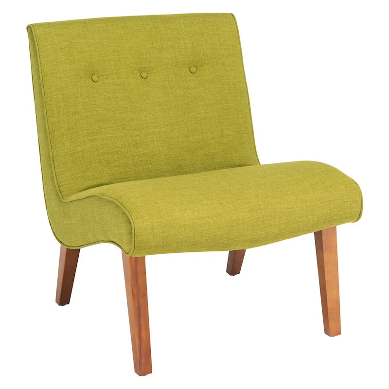 Stuhl in Waldgrün im Mid-Century-Stil - 25.2 x 29.9 x 30.7 - 25Wx30Dx31H
