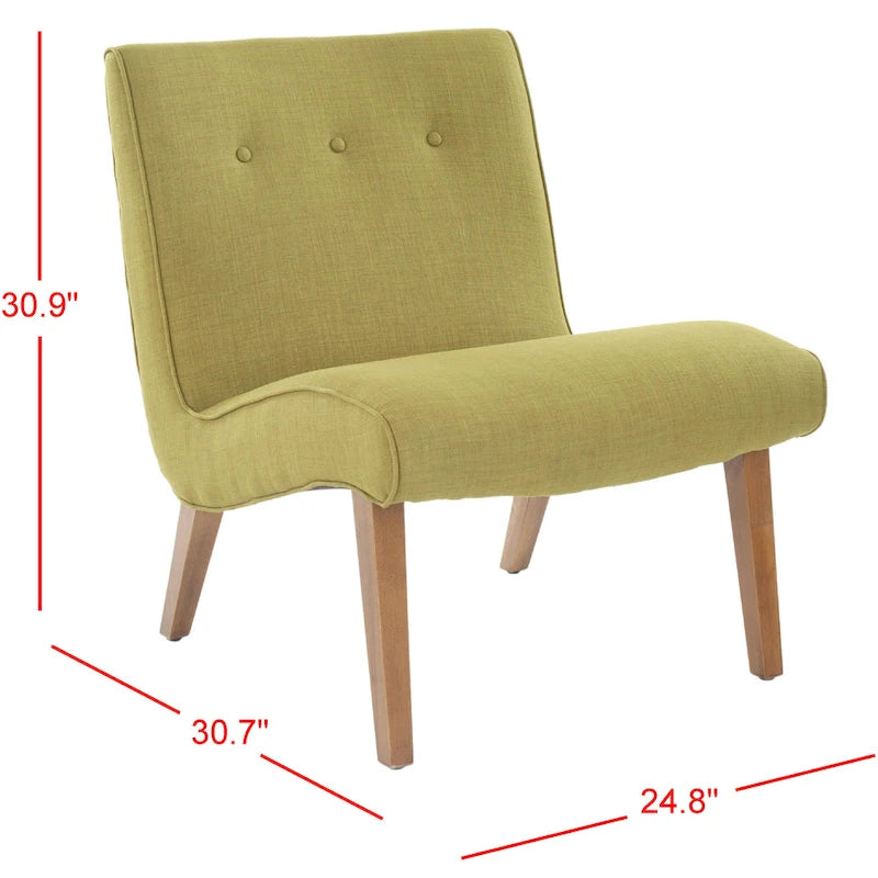 Stuhl in Waldgrün im Mid-Century-Stil - 25.2 x 29.9 x 30.7 - 25Wx30Dx31H