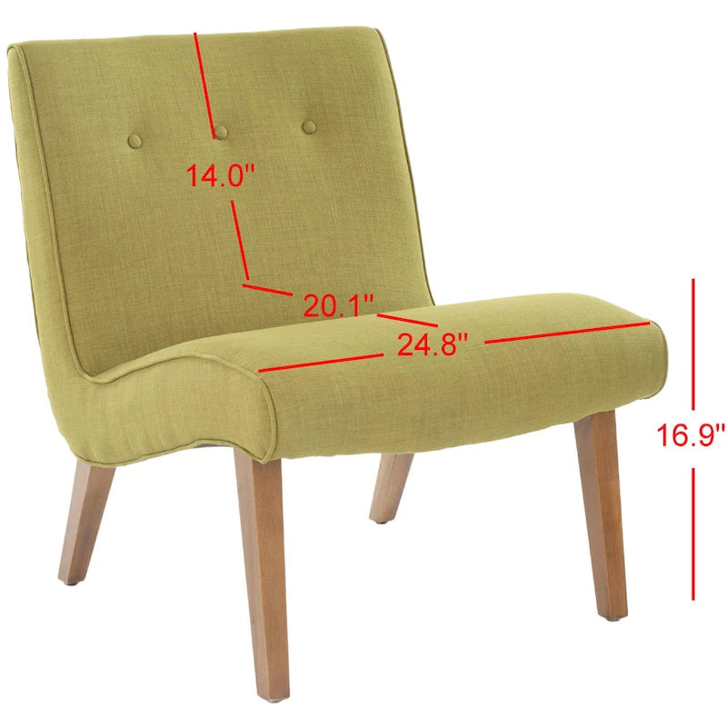 Stuhl in Waldgrün im Mid-Century-Stil - 25.2 x 29.9 x 30.7 - 25Wx30Dx31H