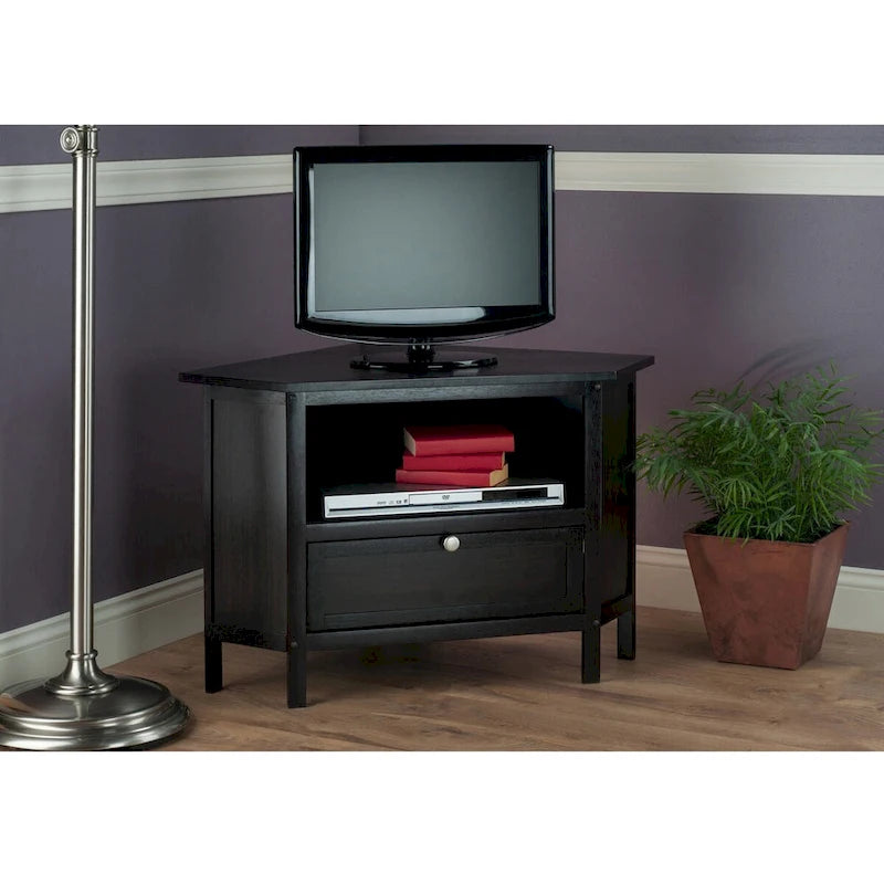 Eck-TV- und Medienmöbel, Espresso - 34.65 x 23.94 x 22.28 inches