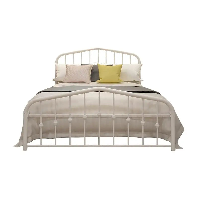 Estructura de cama con plataforma de metal y cabecera vintage
