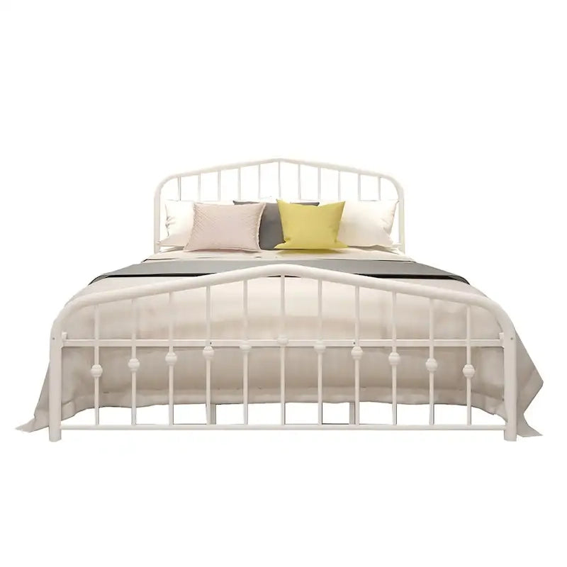 Estructura de cama con plataforma de metal y cabecera vintage