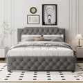 Queensize-Platformbett mit ausziehbarem Einzelbett und 2 USB-Anschlüssen auf jeder Seite