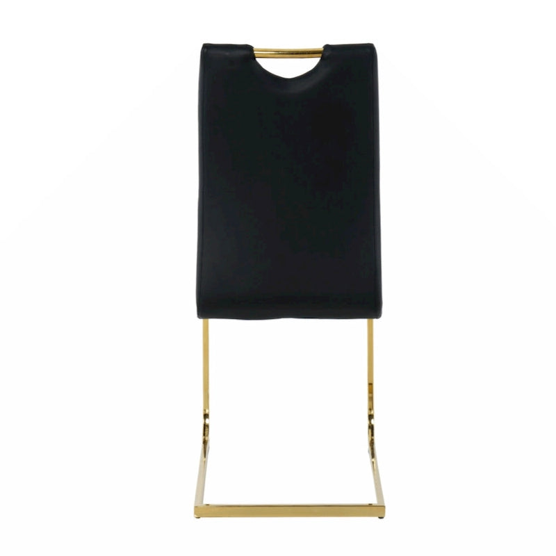 Lot de 2 chaises rembourrées pour salle à manger ou salon, avec pieds en métal doré