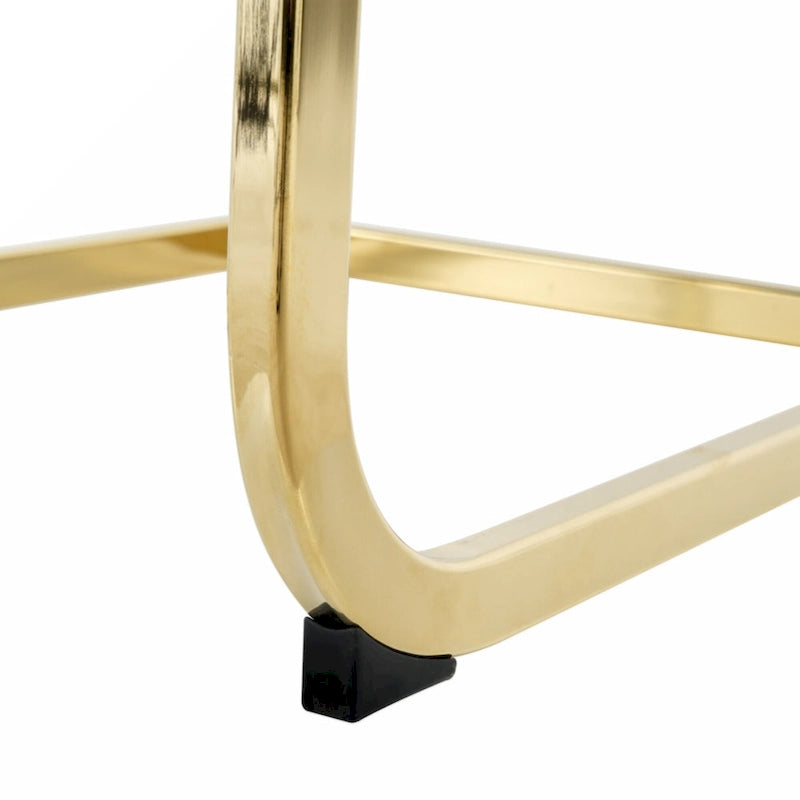 Lot de 2 chaises rembourrées pour salle à manger ou salon, avec pieds en métal doré