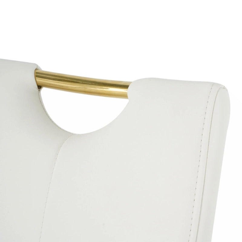 Lot de 2 chaises rembourrées pour salle à manger ou salon, avec pieds en métal doré