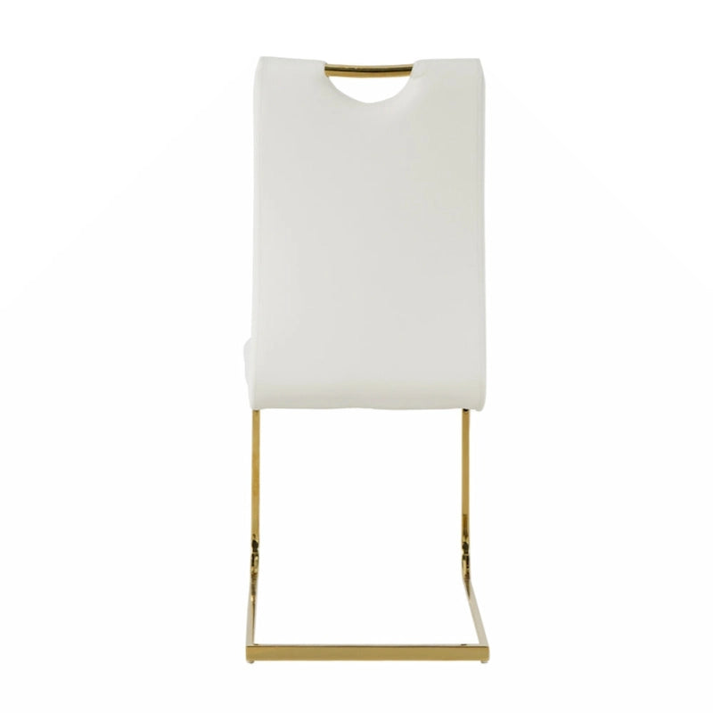 Lot de 2 chaises rembourrées pour salle à manger ou salon, avec pieds en métal doré