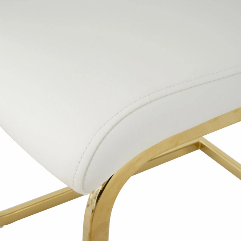 Lot de 2 chaises rembourrées pour salle à manger ou salon, avec pieds en métal doré