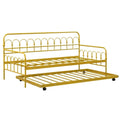 Sofá cama metálico tamaño Twin con cama nido y ruedas con freno
